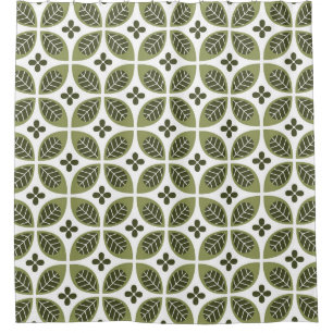 Skandinavische Flora: Nahtloses Vintages Design. Duschvorhang