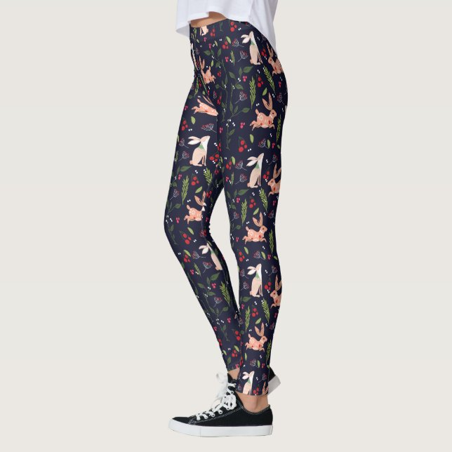Skandinavische Folk Art Bunnies Leggings (Links)