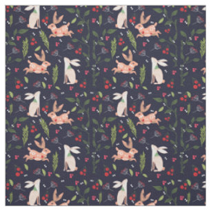 Skandinavische Folk Art Bunnies Stoff