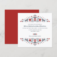 Skandinavische Folk Art Dala Blume Hochzeit