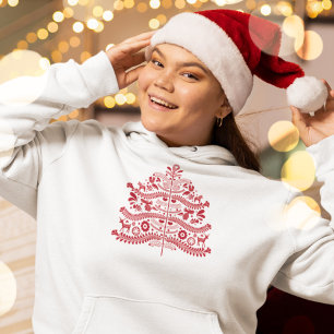 Skandinavische Folk Kunst Nordic Christmas Tree Hoodie