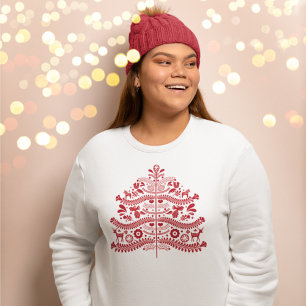 Skandinavische Folk Kunst Nordic Christmas Tree Sweatshirt