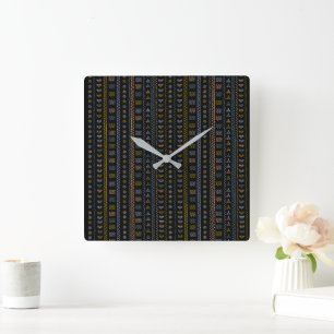 Skandinavische Folklore Quadratische Wanduhr