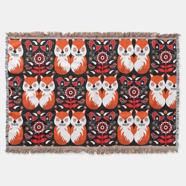 Skandinavische Fox Folk Decke (Vorderseite)
