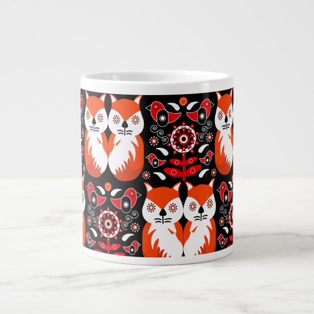 Skandinavische Fox Folk Jumbo-Tasse (Vorderseite)