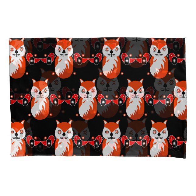 Skandinavische Fox Folk Kissenbezug (Vorderseite-Links)