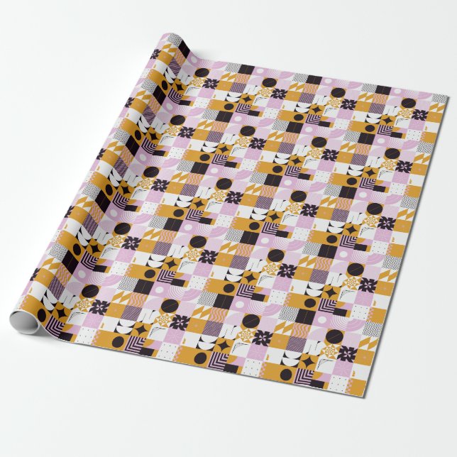 Skandinavische Geometrie: HandGezeichnet Kunstwerk Geschenkpapier (Ungerollt)