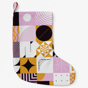 Skandinavische Geometrie: HandGezeichnet Kunstwerk Kleiner Weihnachtsstrumpf
