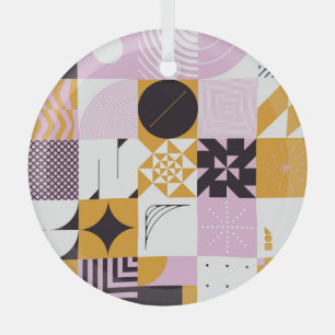 Skandinavische Geometrie: HandGezeichnet Kunstwerk Ornament Aus Glas