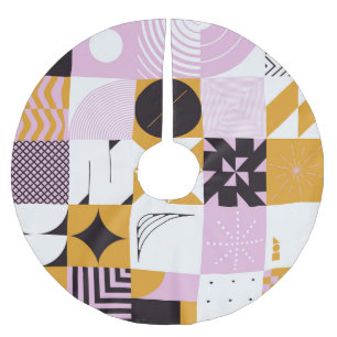 Skandinavische Geometrie: HandGezeichnet Kunstwerk Polyester Weihnachtsbaumdecke