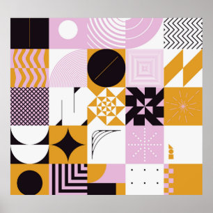 Skandinavische Geometrie: HandGezeichnet Kunstwerk Poster