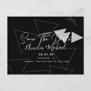 Skandinavische geometrische Formen Save-the-Date-P Postkarte