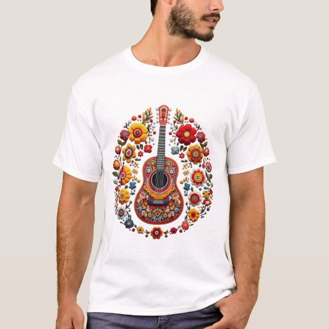 Skandinavische Gitarre: Gitarrist Art T-Shirt (Vorderseite)