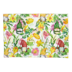 Skandinavische Gnome: Frühlingsblumenfarbe. Kissenbezug