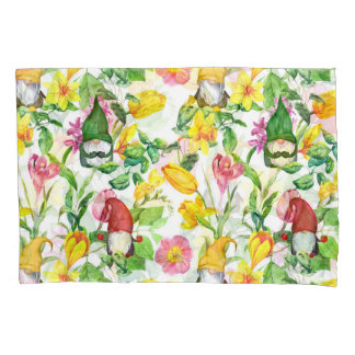 Skandinavische Gnome: Frühlingsblumenfarbe. Kissenbezug