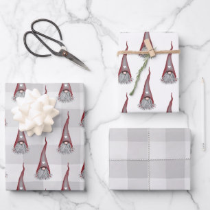 Skandinavische Gnome Weihnachtswrapping Paper Shee Geschenkpapier Set