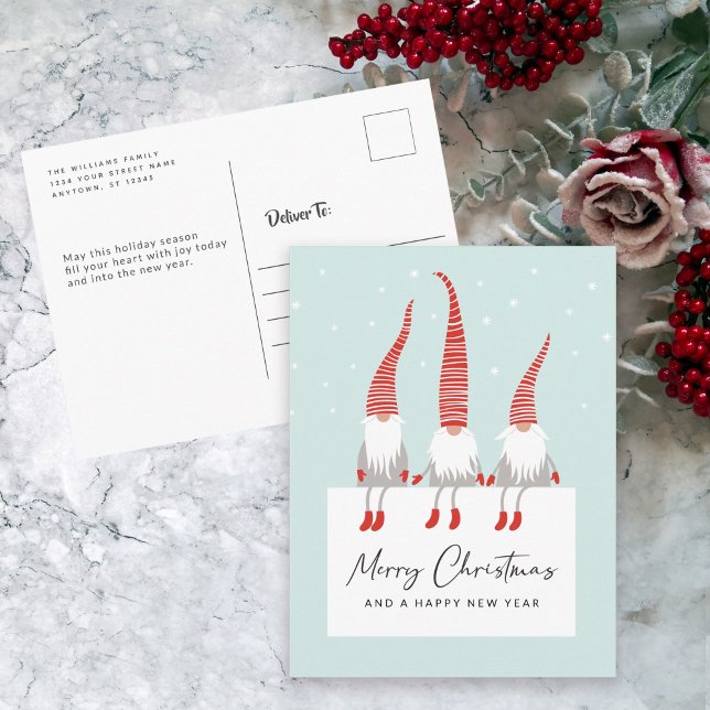 Skandinavische Gnomes wünschen Ihnen ein frohes We Postkarte (Von Creator hochgeladen)