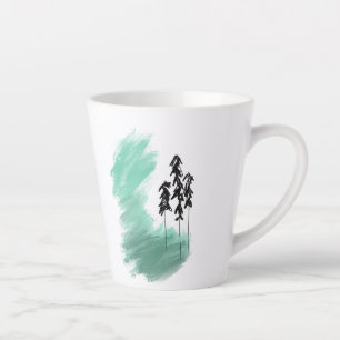 Skandinavische grüne Baumkunst einfache moderne Mi Milchtasse