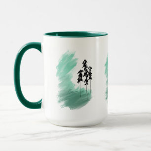 Skandinavische grüne Baumkunst einfache moderne Mi Tasse