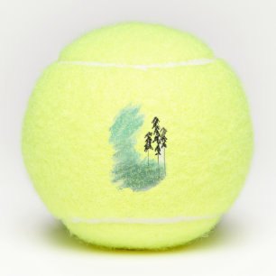 Skandinavische grüne Baumkunst einfache moderne Mi Tennisbälle