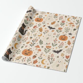 Skandinavische Halloween-Tapete, nordische Volksku Geschenkpapier