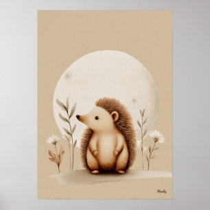 Skandinavische Igel-Kinderzimmer-Wandkunst Neutral Poster