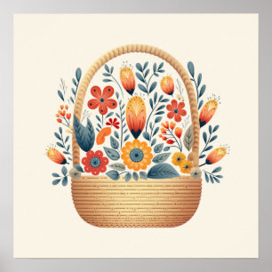 Skandinavische Korbeier Ostern Kunst Poster