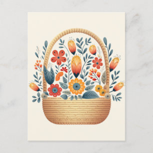 Skandinavische Korbeier Ostern Kunst Postkarte