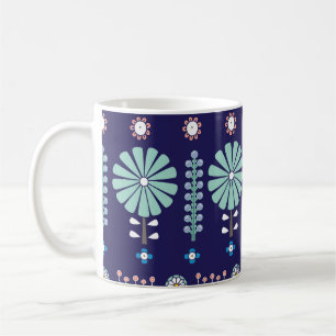 Skandinavische lineare Blume, Sommermotiv Kaffeetasse
