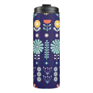 Skandinavische lineare Blume, Sommermotiv Thermosbecher