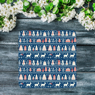 Skandinavische Marine Blauer Weihnachtsbaum Nordic Glasuntersetzer