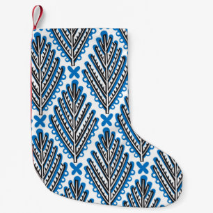 Skandinavische nahtlose Volkskunst mit niedlicher  Kleiner Weihnachtsstrumpf