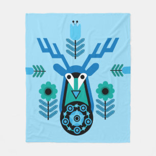 Skandinavische Natur Hirsch Kopf T - Shirt Fleecedecke