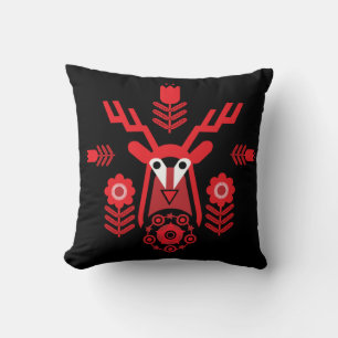 Skandinavische Natur Hirsch Kopf T - Shirt Kissen