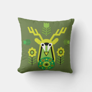 Skandinavische Natur Hirsch Kopf T - Shirt Kissen