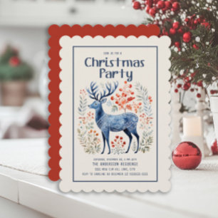 Skandinavische nordische Weihnachtsfeier mit Hirsc Einladung