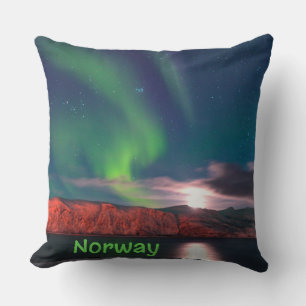 Skandinavische Nordlichter - Rote Klippen Kissen