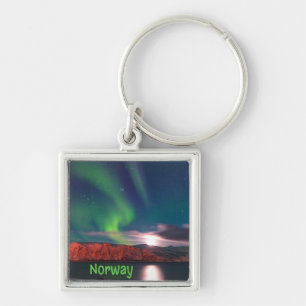 Skandinavische Nordlichter - Rote Klippen Schlüsselanhänger
