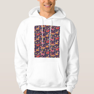 Skandinavische Pferde: Dekoratives Nahtloses Desig Hoodie