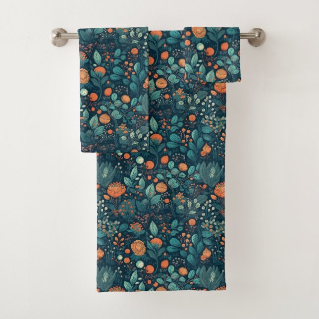 Skandinavische Pflanze und Blume Badhandtuch Set (Insitu)