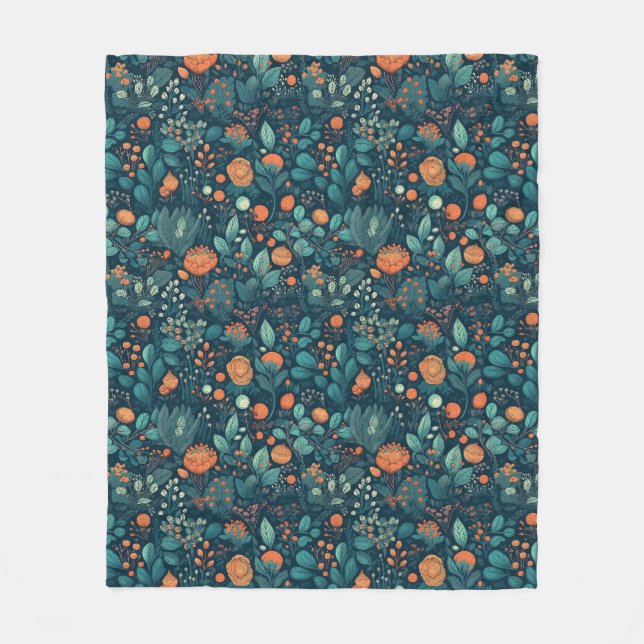 Skandinavische Pflanze und Blume Fleece Blanket (Vorderseite)