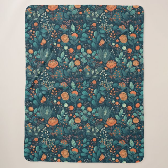 Skandinavische Pflanze und Blume Sherpadecke (Vorderseite)