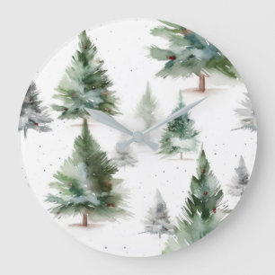 Skandinavische Pine Tree Wall Uhr