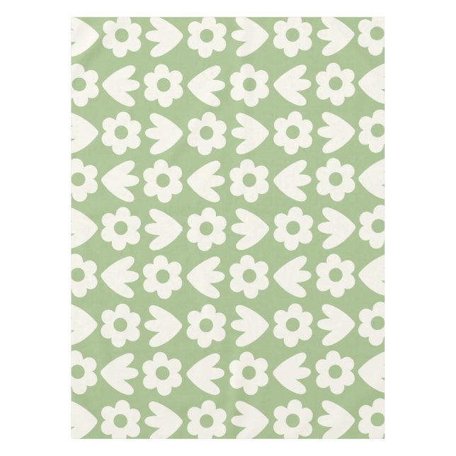 Skandinavische Retro-Blume Blumenmuster Tischdecke (Vorderseite)