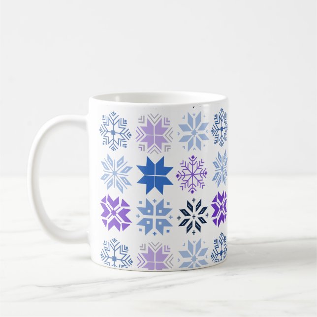 Skandinavische Schneeflocken Tasse (Links)