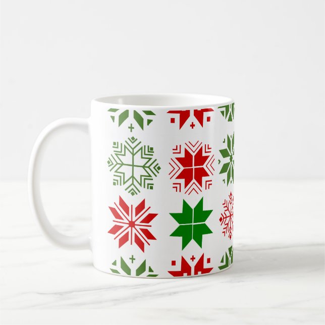 Skandinavische Schneeflocken Tasse (Links)