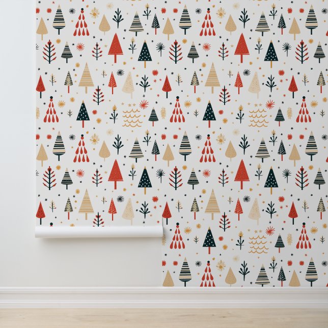 skandinavische schwedische Weihnachtsbäume Tapete (Anwendung)