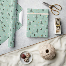Skandinavische Skandinavische Winterkiefern Geschenkpapier