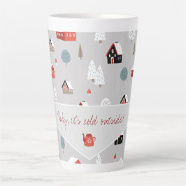 Skandinavische Skandinavische Wintermustertypograf Milchtasse