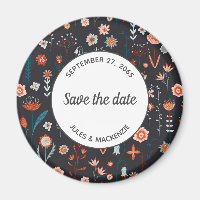 Skandinavische Sommer-Blume Save the Date dunkel